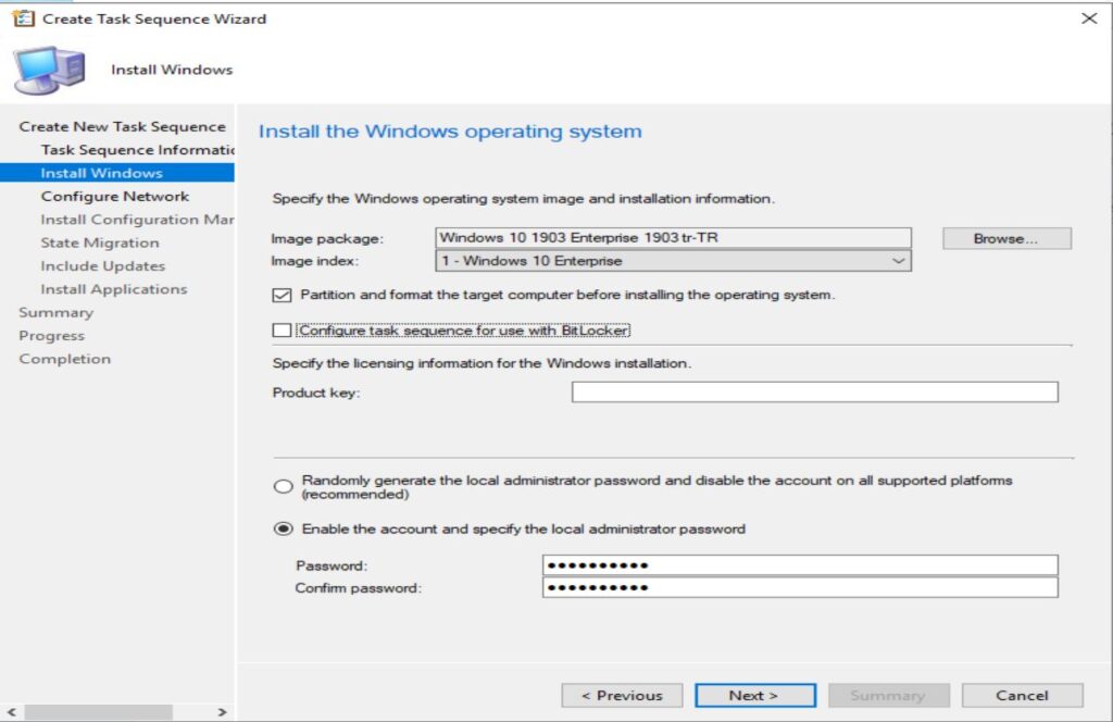 Windows 10 OSD Deployment local administrator