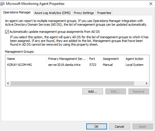 SCOM 2019 Gateway Server Install Agent Yükleme