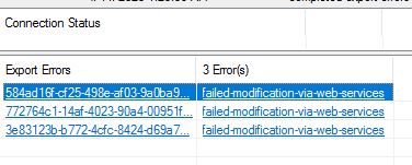MIM Failed to Create via Web Service Export Error