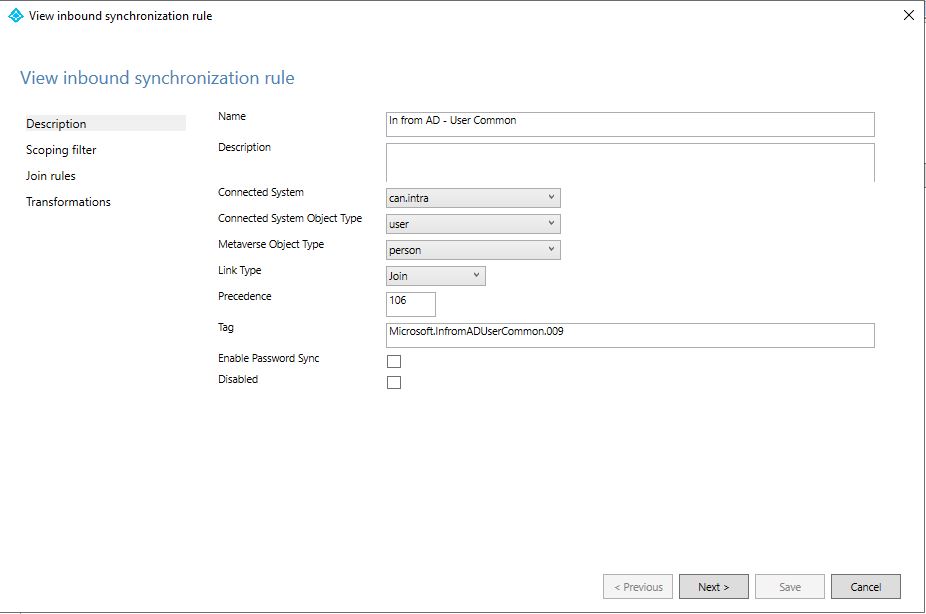 Azure AD Connect User Common