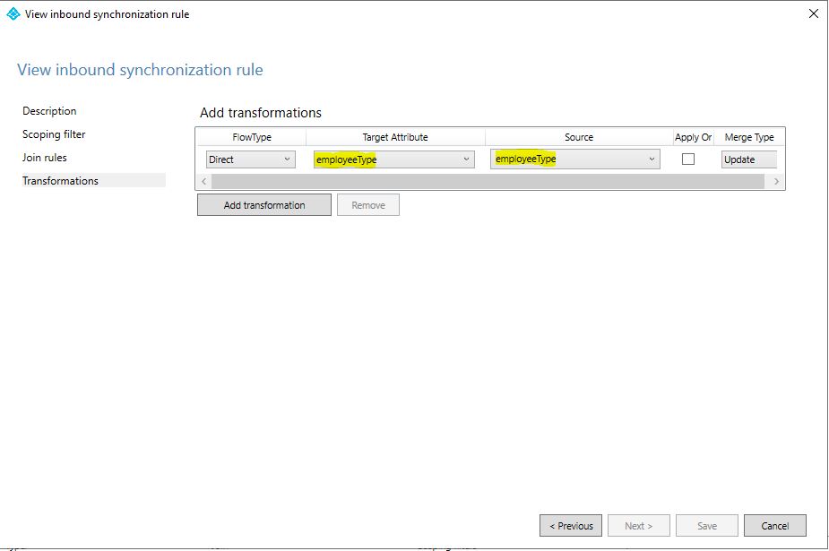 Azure AD Connect Employee Type attribute