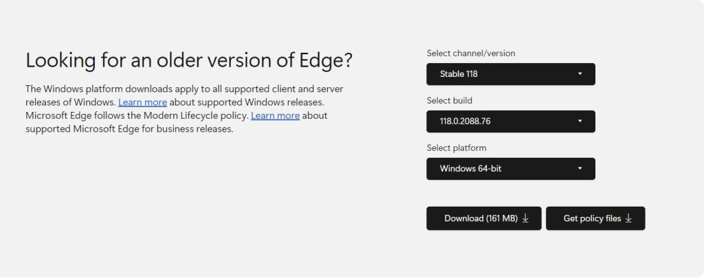 Edge IE Mode More Than 30 Days Edge Download