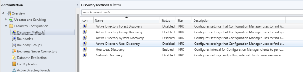 SCCM/MECP Discovery Methods