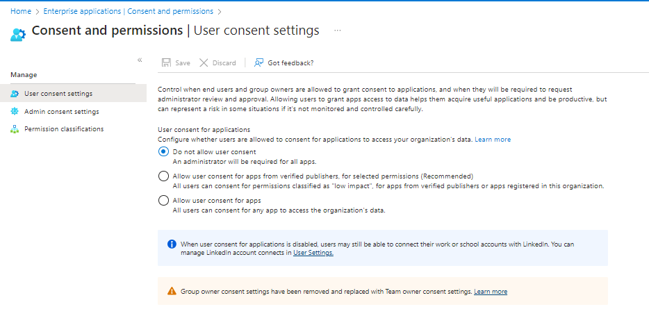 User and Admin Consent