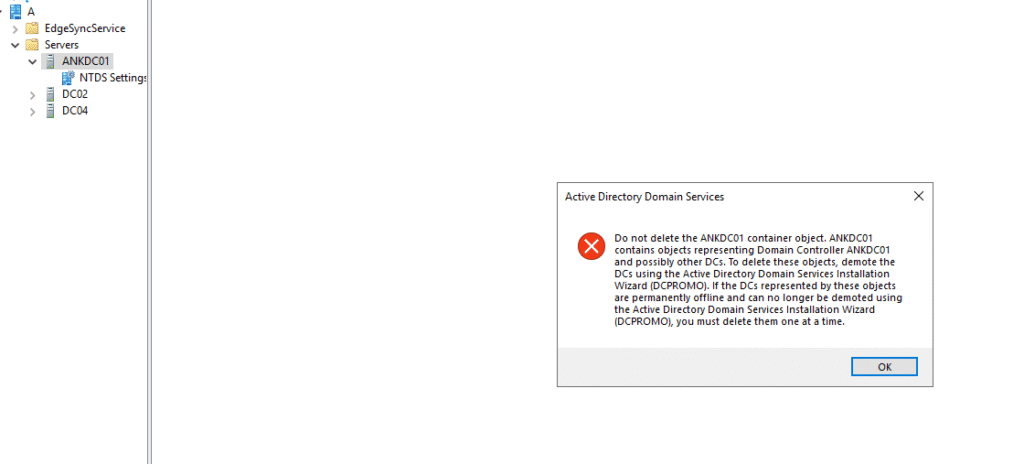 Not deleted Child Domain