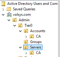 AD CA Security Operations Servers