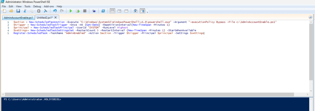 TaskScheduler ile AD Recovery